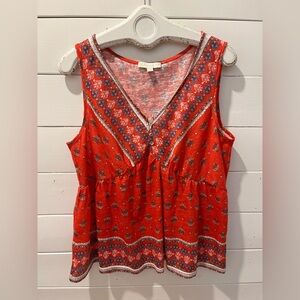 SUZANNE BETRO Weekend Boho Floral Sleeveless Top – Size 1X
